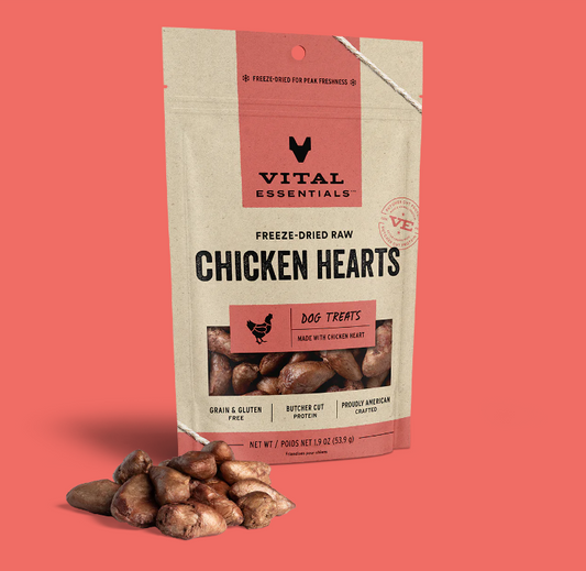 Vital Essentials Freeze-Dried Chicken Hearts Bites for Cats 22.7g