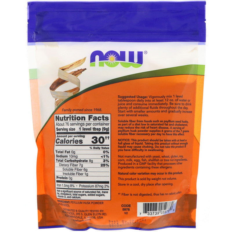 Now Foods Psyllium Husk Powder 680 g