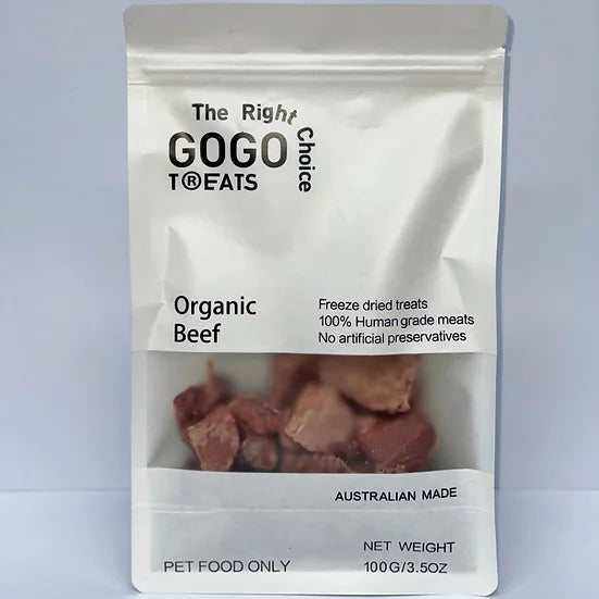 GoGoTreats Freeze-Dried Organic Beef 100g