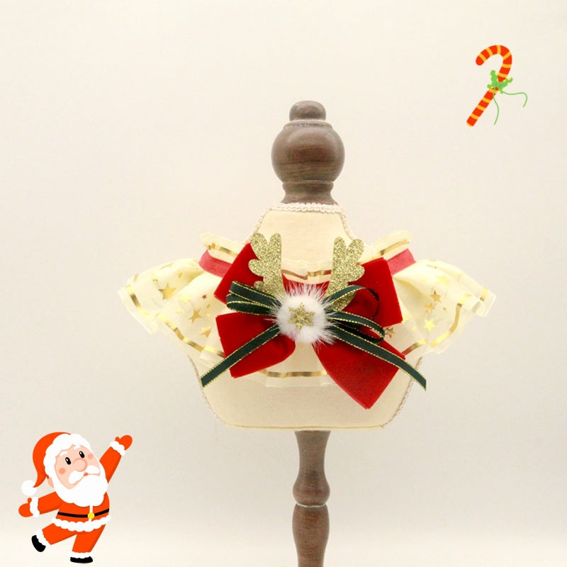 Xmas Bib Reindeer Ribbon