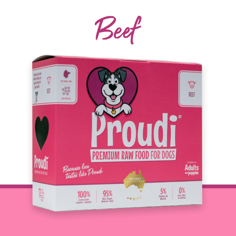 Proudi 优质生狗单蛋白牛肉 2.4 千克