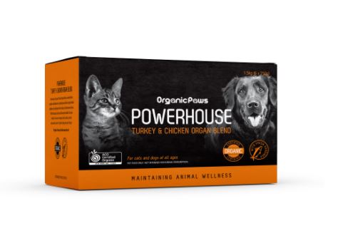 Organic Paws Powerhouse 火鸡和鸡肉内脏混合物 6x250g