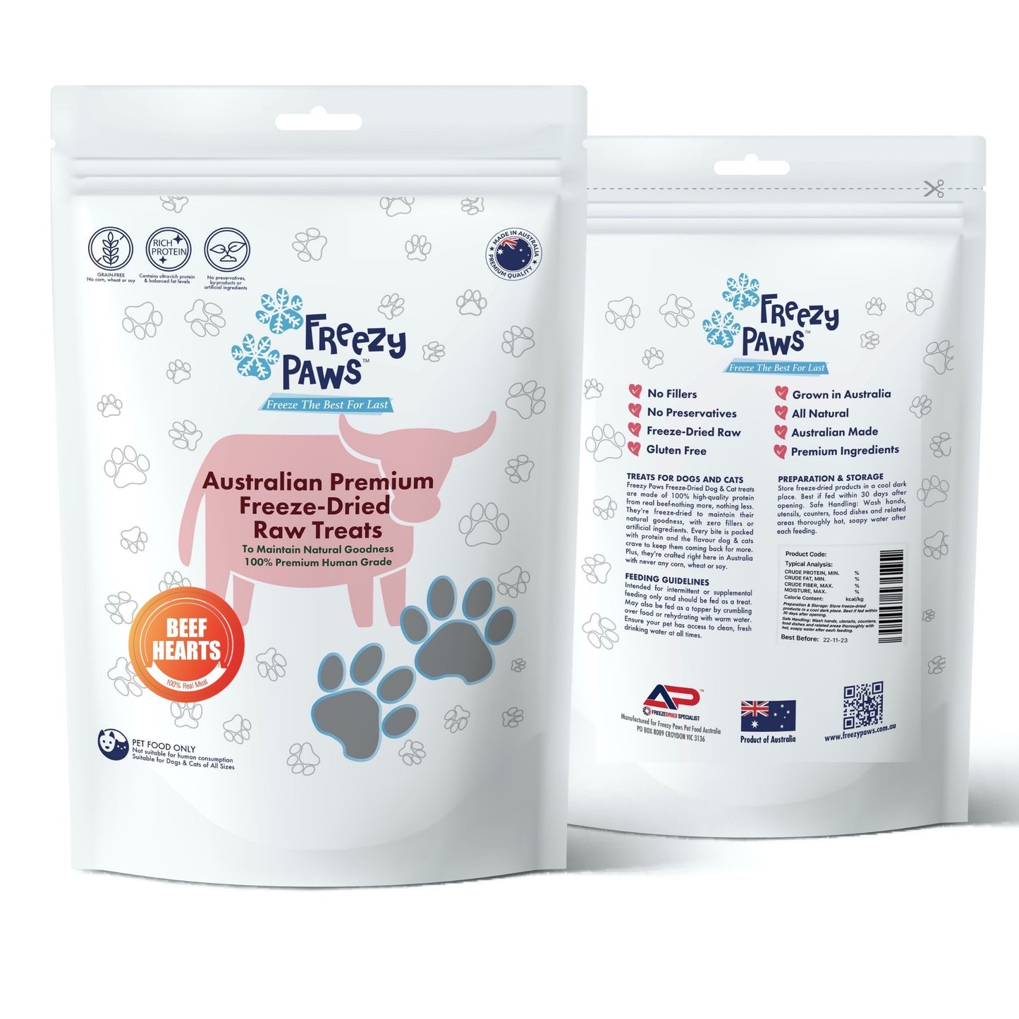 Freezy Paws 冻干牛心 100g