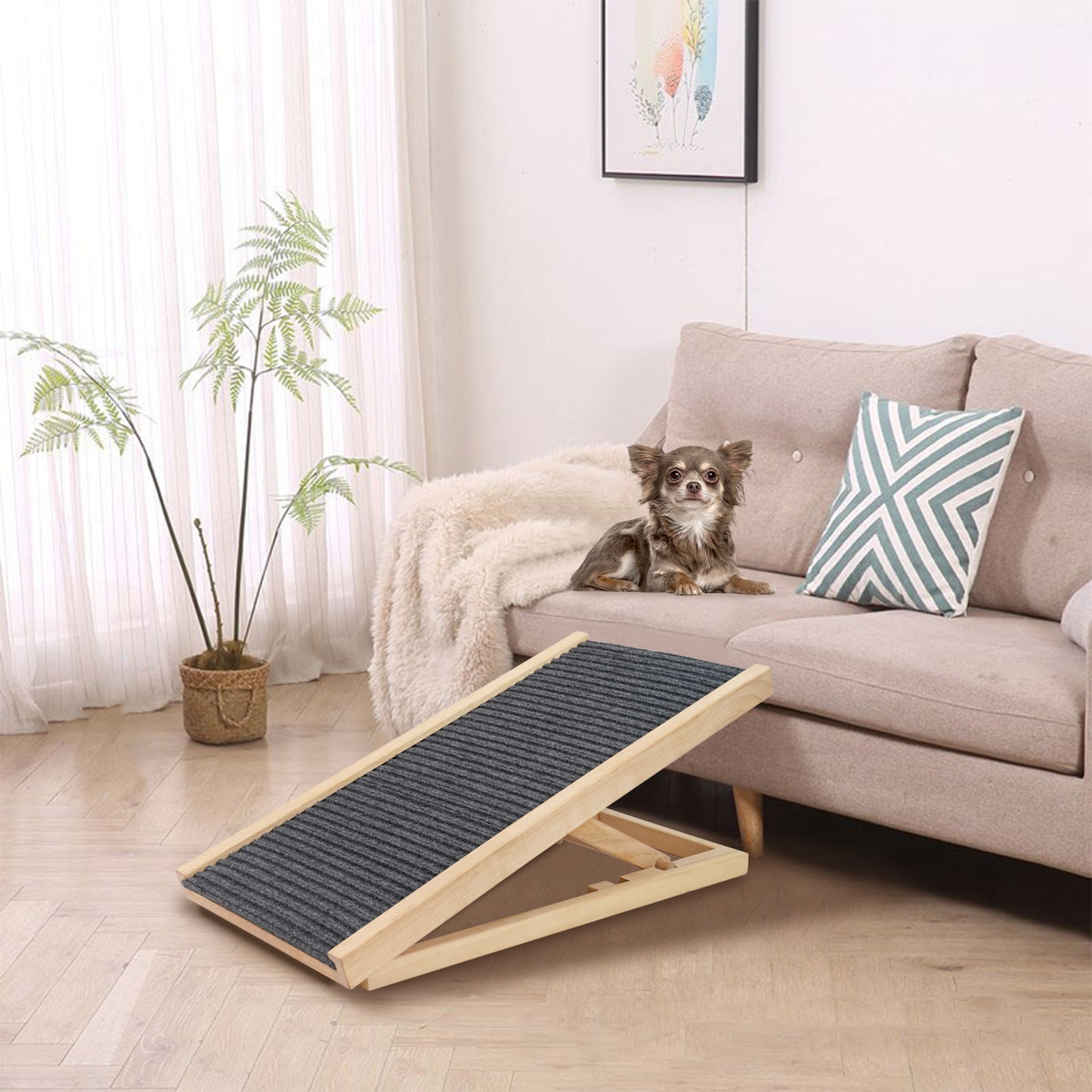 Solid Wood Adjustable Pet Ramp