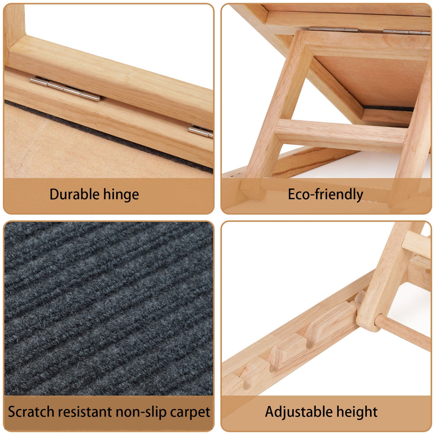 Solid Wood Adjustable Pet Ramp