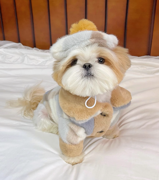 BUBU Fluffy Winter Coat with Beret