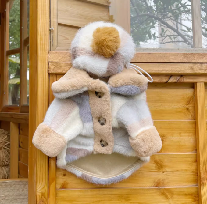 BUBU Fluffy Winter Coat with Beret