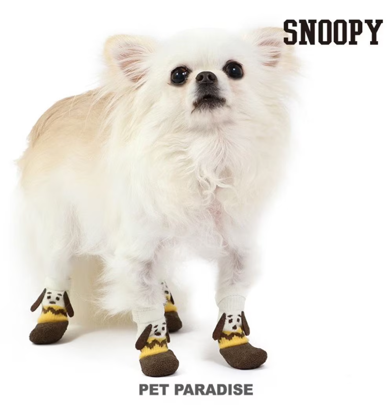 Snoopy Pet Fit Shoes(4pcs/set) Brown