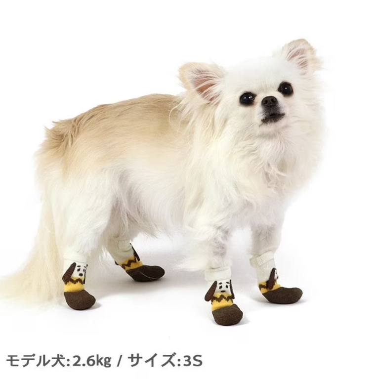 Snoopy Pet Fit Shoes(4pcs/set) Brown