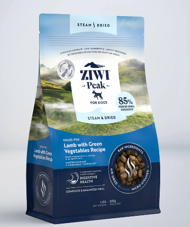 ZIWIPEAK Steam Dried Dog Food Lamb with Green Vegetables