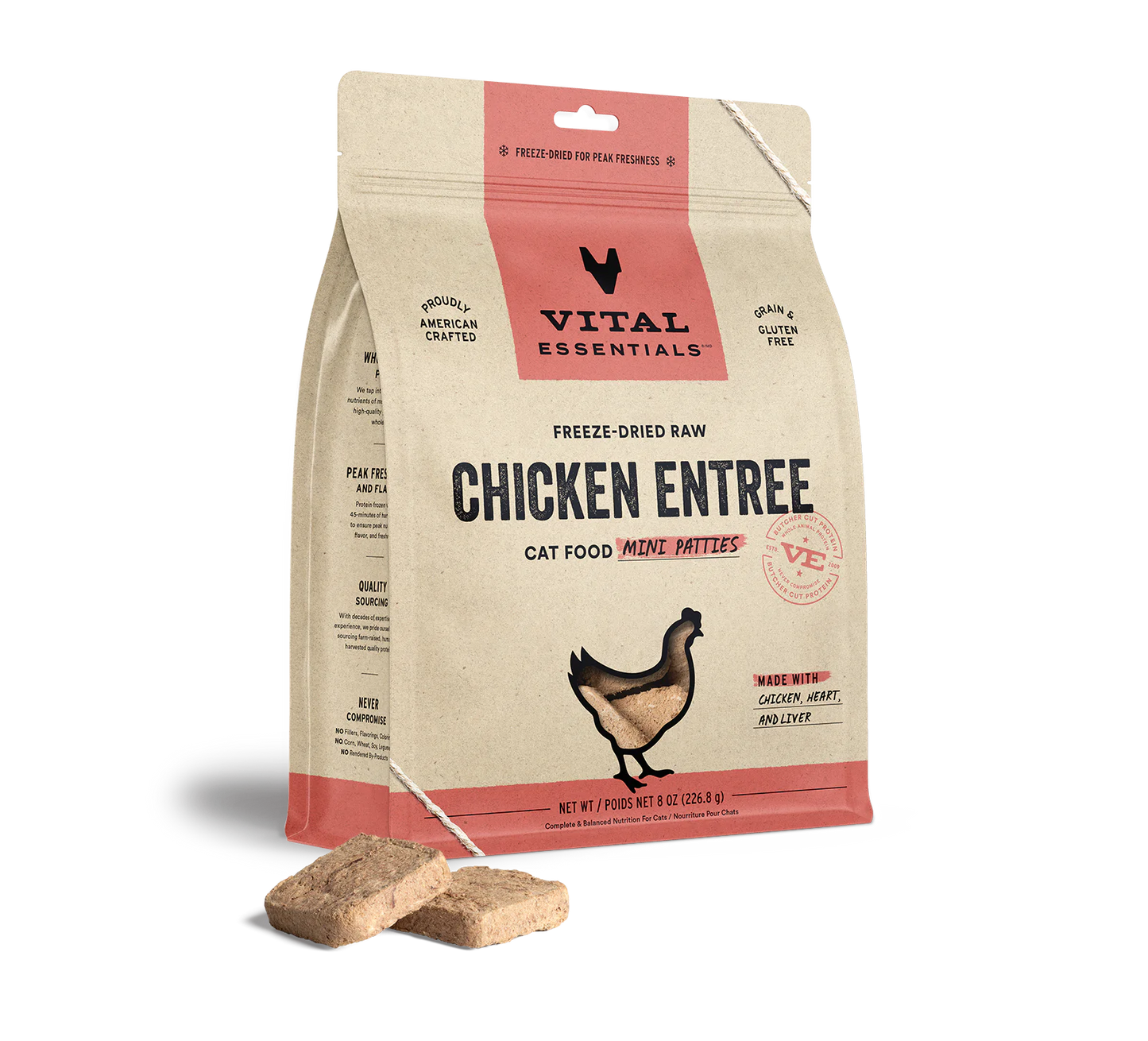 Vital Essentials 冻干猫用全天然主食迷你肉饼 227g