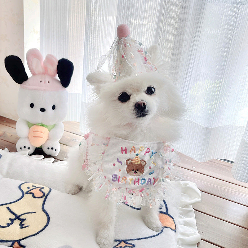 Cloudi Baby Bear 刺绣围兜生日套装