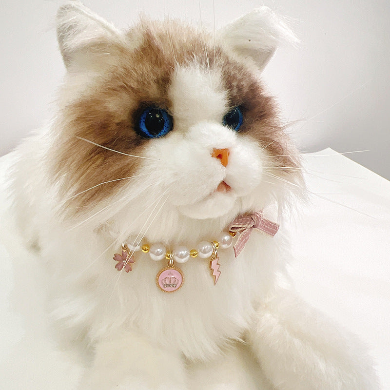 Ribbon Pearl Necklace for Pets