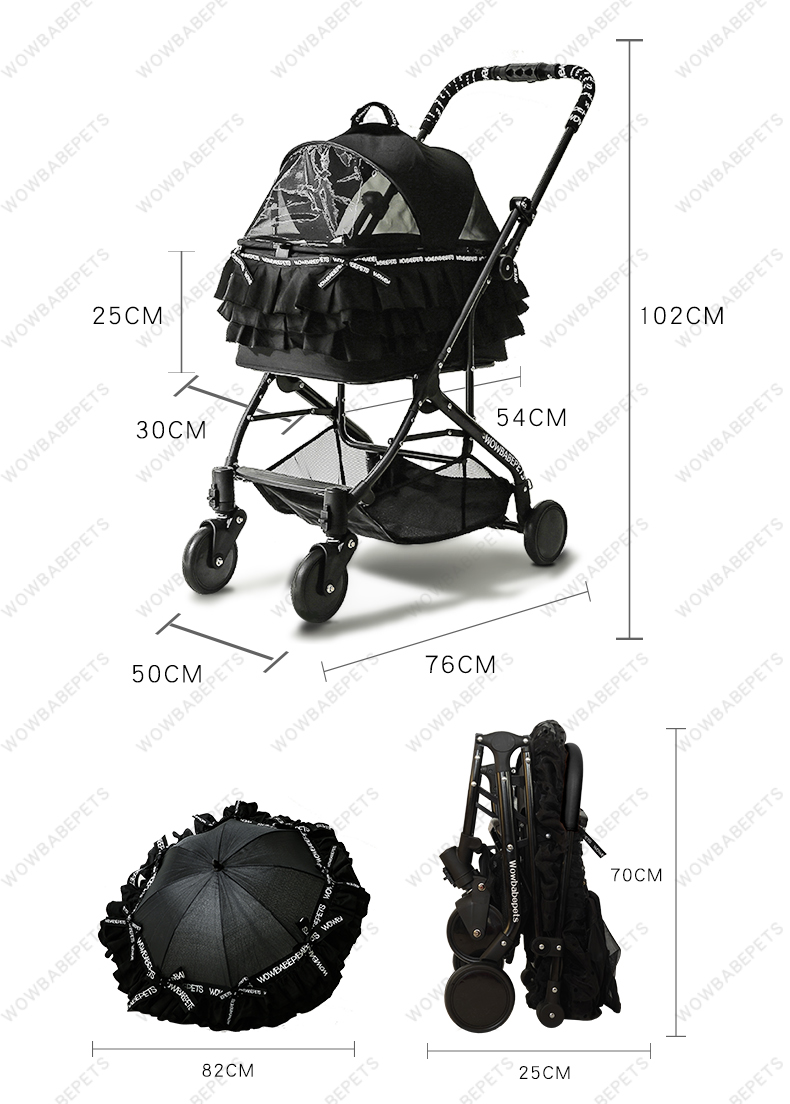 WowbabePet Chiffon Tiered Pet Stroller