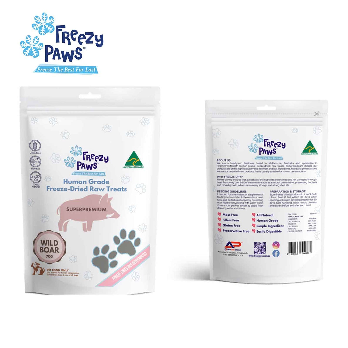 Freezy Paws 冻干野猪肉 70g