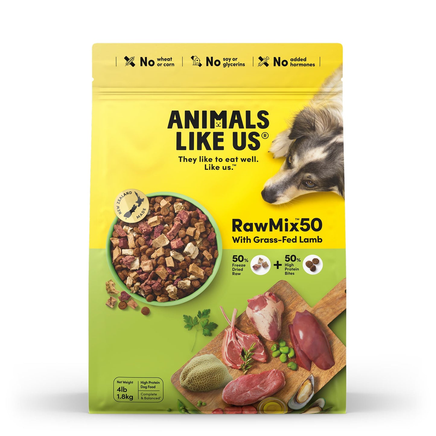 Animal Like Us RawMix50 with Grass-Fed Lamb Dog Food