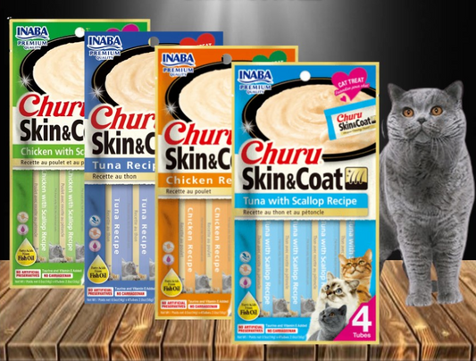 INABA Churu SKIN&COAT Creamy Treats for Cat 14g*4pcs/pk