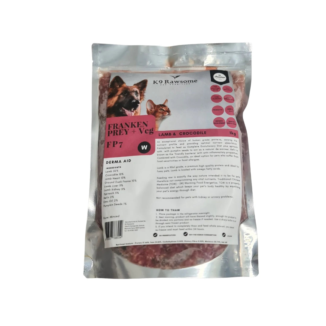 K9 Rawsome FP7 Derma Aid 鳄鱼和羊肉 1kg